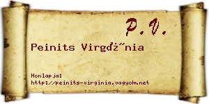 Peinits Virgínia névjegykártya